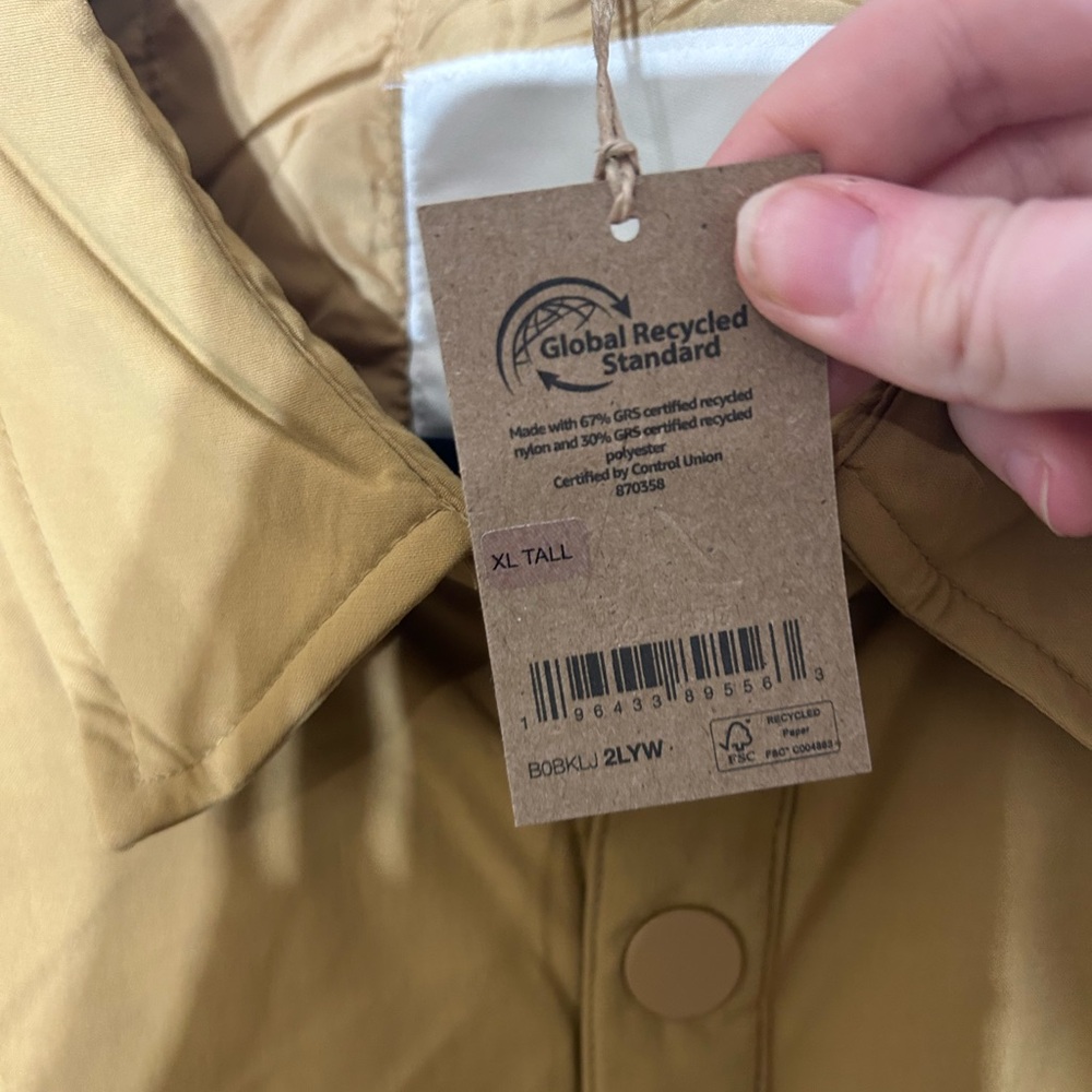 Amazon Men’s Tan Shacket‎ Size XL Tall NWT NEW - Picture 4 of 6